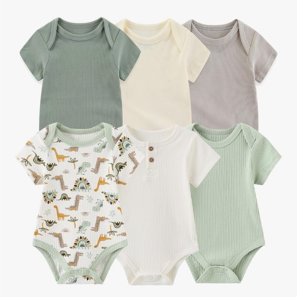 Six Brand New 3-6 Months Onesies